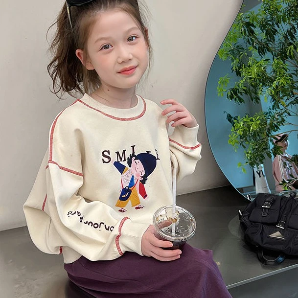 女童长袖卫衣宽松儿童洋气韩版上衣小女孩衣服大童童装2025秋季