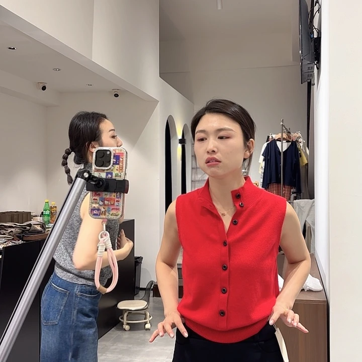 三醋酯纤维野兔毛Mc羊毛立领背心