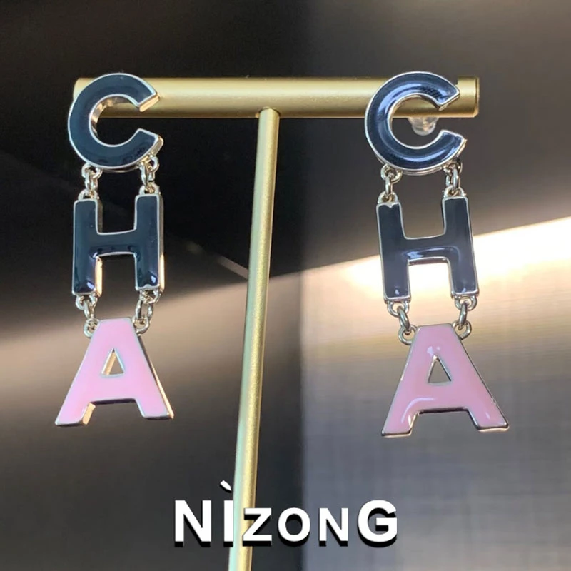 铜合金耳饰 字母气质耳环01ED811