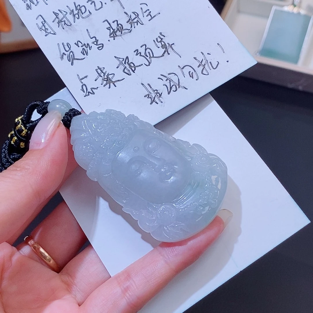 翡翠未镶嵌颈饰缅甸天然翡翠观音头
