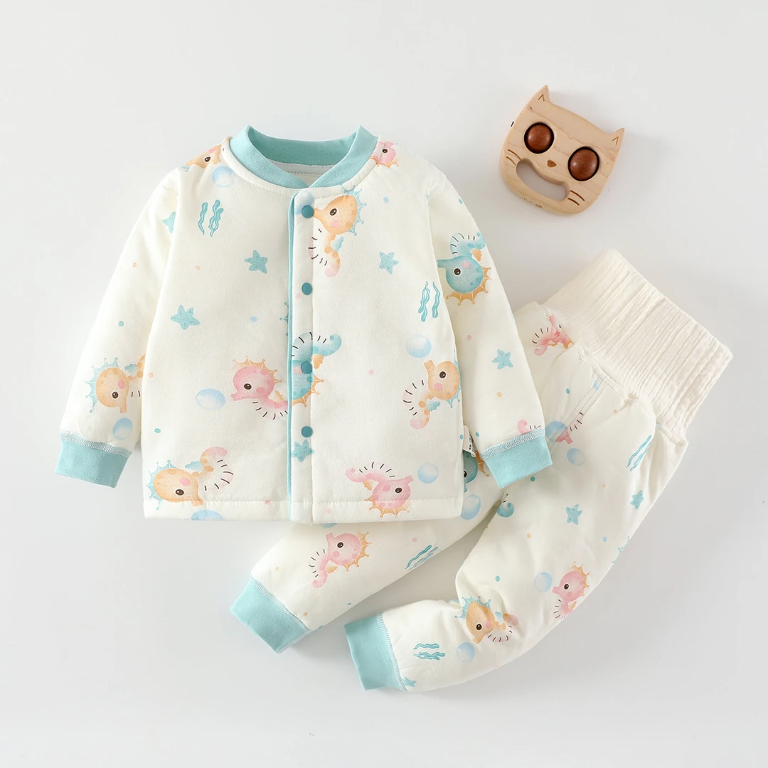 童装宝宝棉服套装秋冬季婴儿露背加厚冬分体夹棉衣服男女儿童棉裤