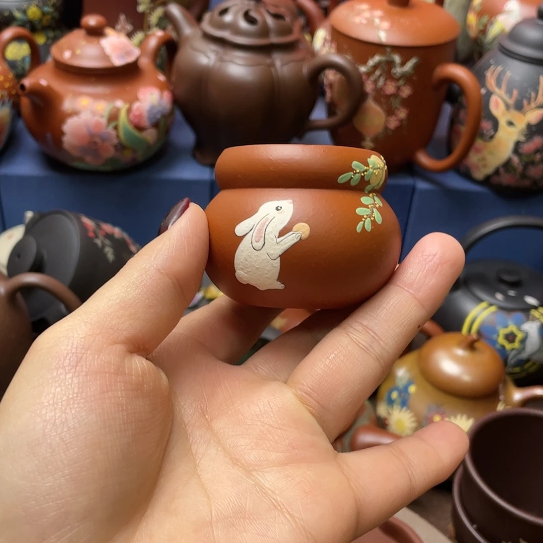 茶杯红泥紫砂主人杯60cc