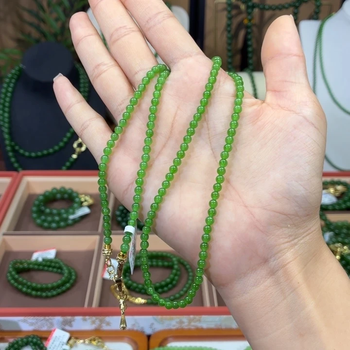 和田玉（碧玉）未镶嵌颈饰色标阳4