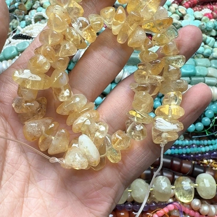 合金玛瑙/玉髓珠宝半成品一条黄水晶