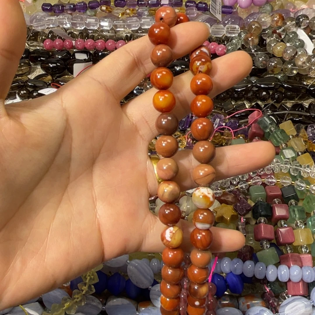 玛瑙/玉髓散珠虎皮玛瑙卡10