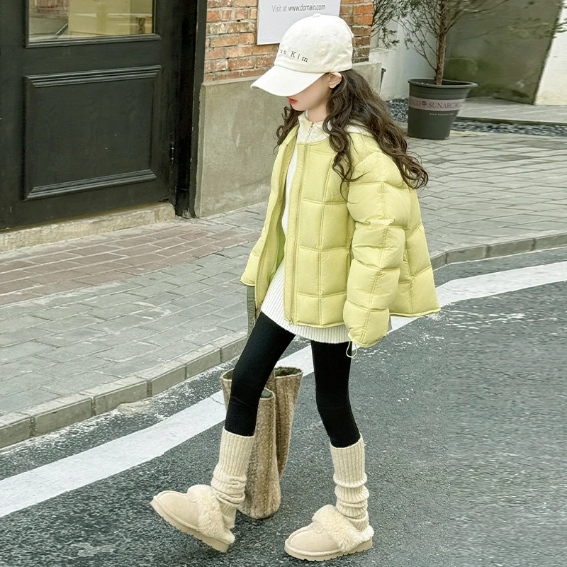 【毛妈潮牌】女童冬装加厚棉衣外套2025新款中大童洋气百搭圆领棉服