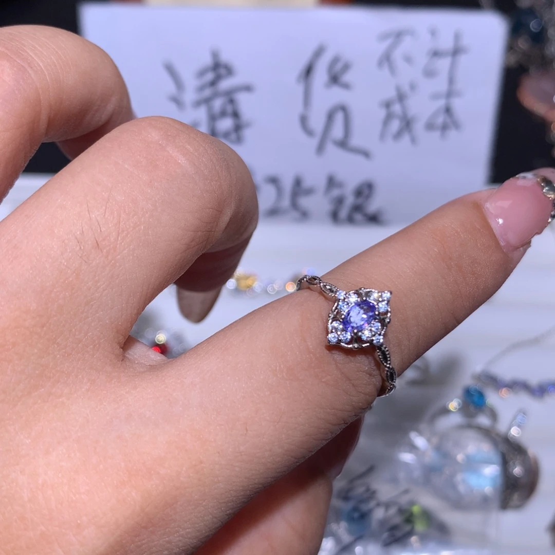 【闪购商品】水晶戒指银S925镶嵌A***a戒指