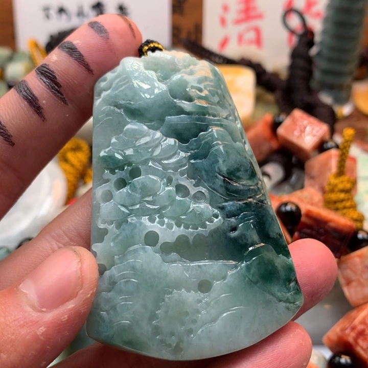翡翠未镶嵌颈饰保真天然a货翡翠
