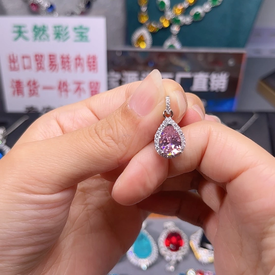 蓝宝石颈饰银S925镶嵌c 126
