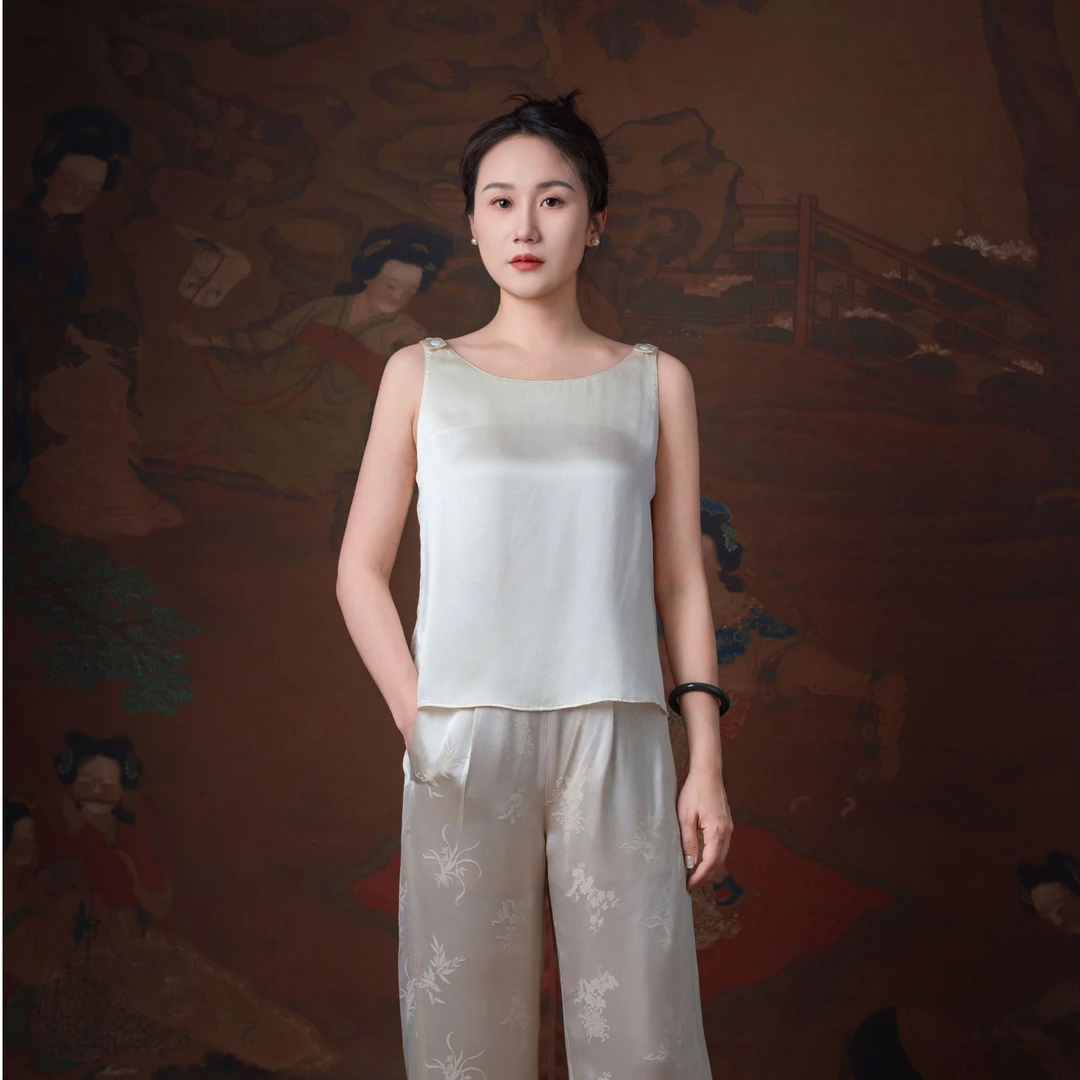 了了李唐璞玉｜肩带可调节吊带背心真丝打底