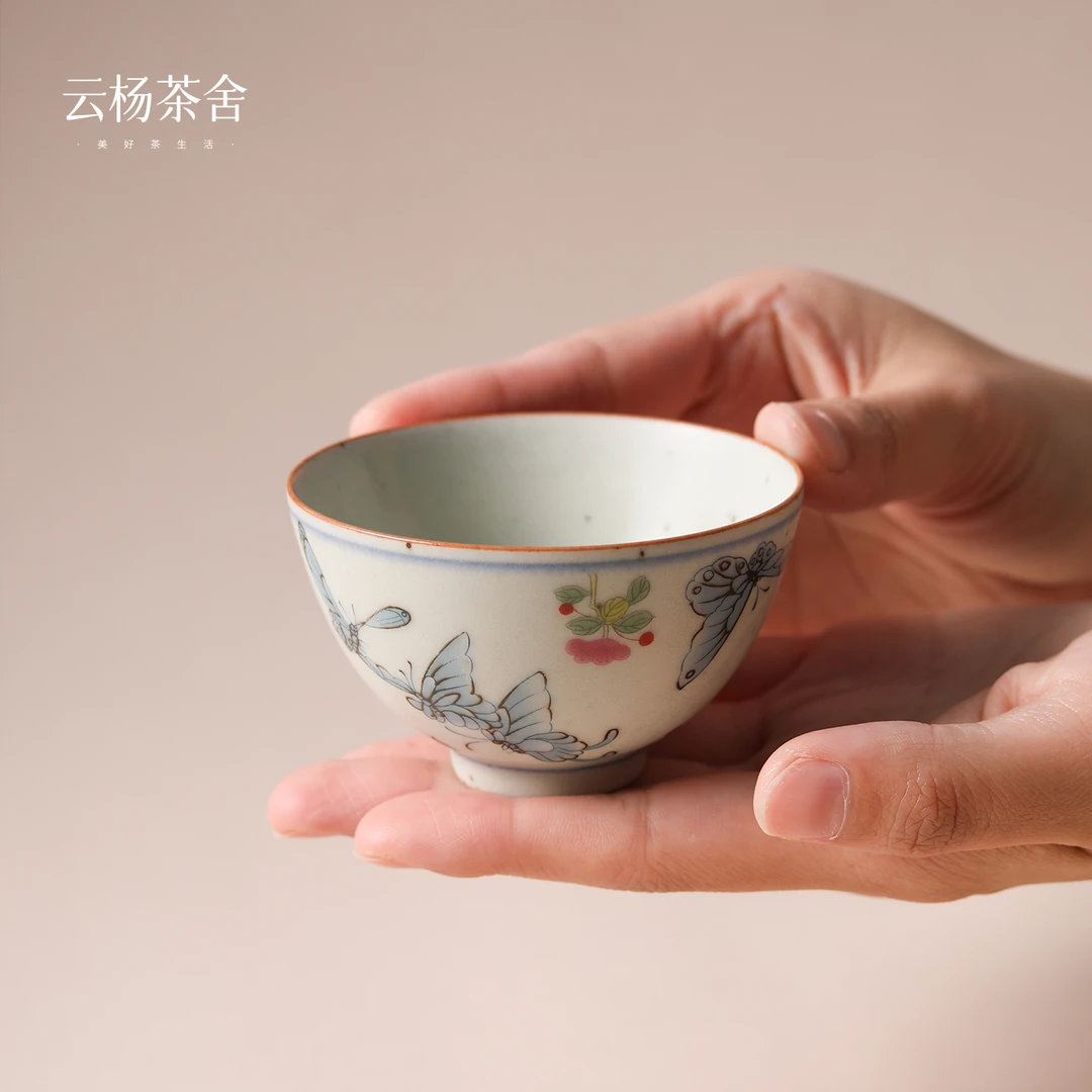 【年终上新】青花蝴蝶系列斗笠杯 容量约90cc