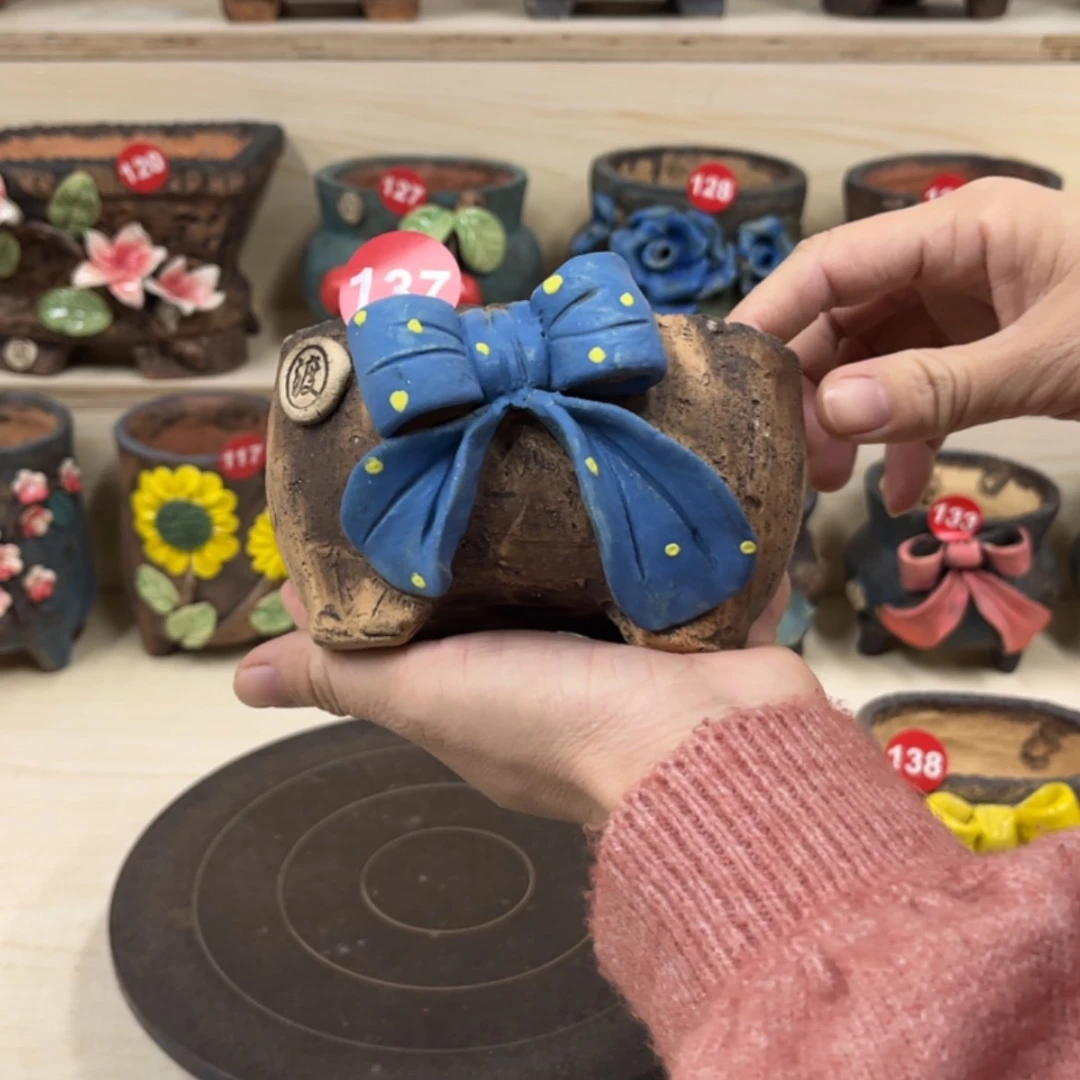 【闪购商品】紫砂花盆137号内口10×7外高7