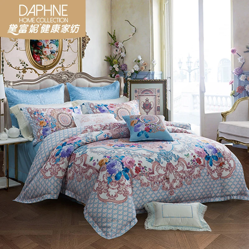 100支新疆长绒棉贡缎大版数码印花四件套