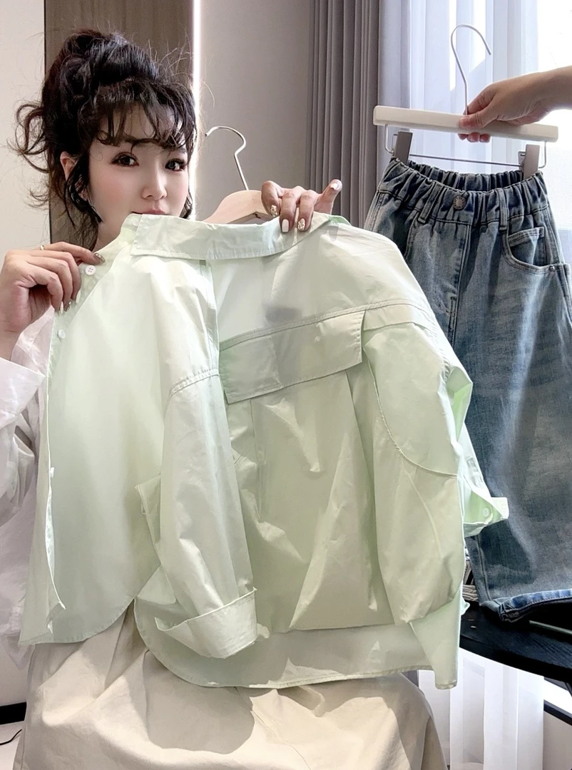 童装女童衬衫男童外套2025夏儿童防晒衣中大童春装长袖衬衣