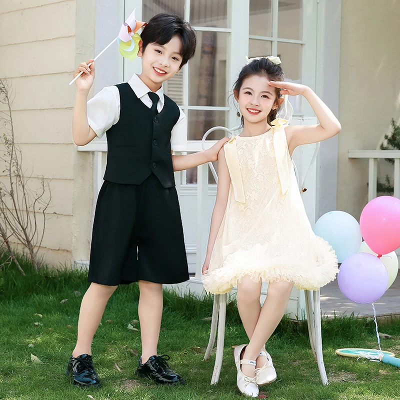 儿童演出服2025新款洋气时尚潮流时髦套装裙子6-12岁中大童夏款潮