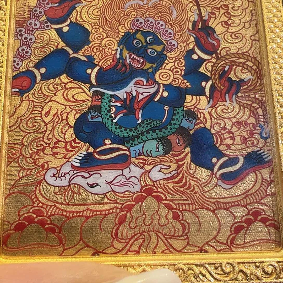 吊坠手绘唐卡大黑天