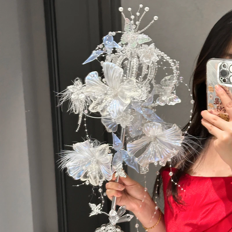 水晶权杖手捧花diy材料包婚纱新娘结婚闺蜜手工婚礼高级仪式感