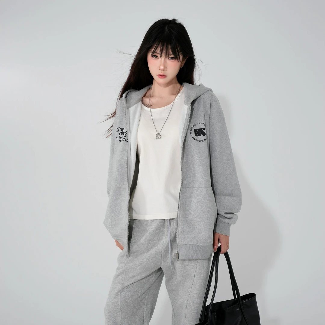 「明星同款」品牌LOGO标语重磅460G连帽卫衣宽松开衫原创设计师潮牌