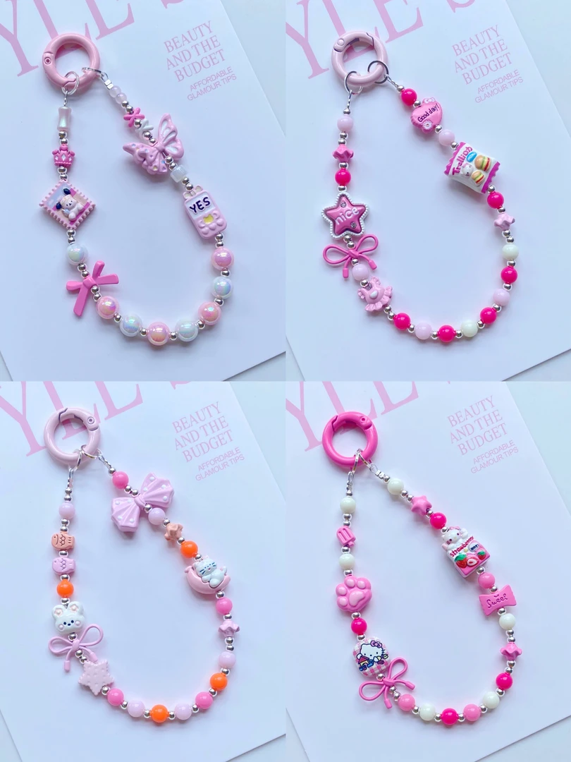 D1-D100合金手机链 亚克力混搭手机链挂件