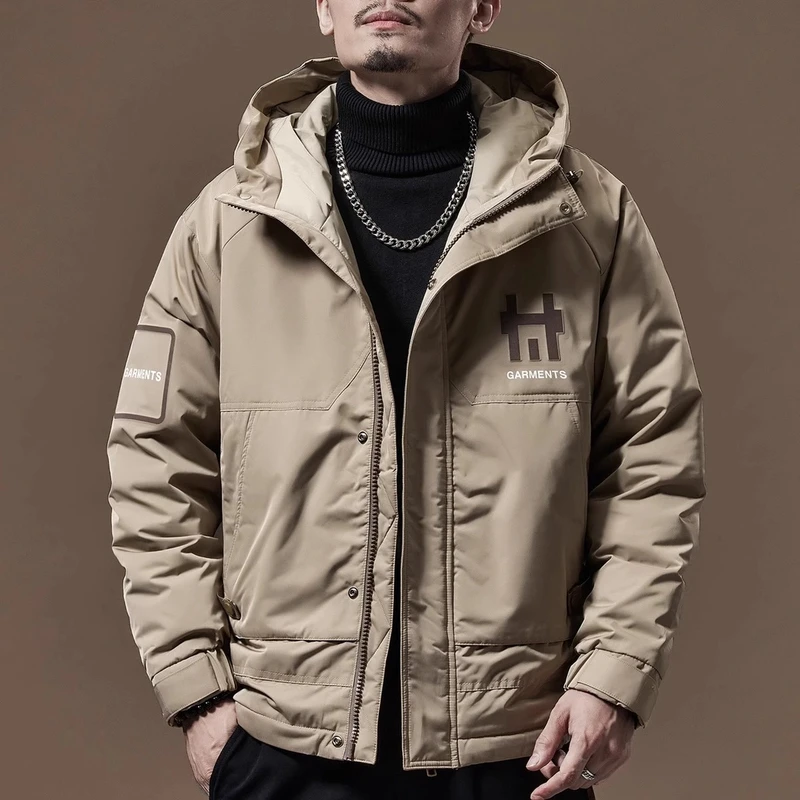 Cebrodz高端短款连帽工装羽绒服男2025秋季新款宽松加厚