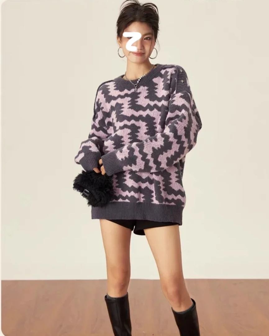 毛衣 菱格蛇系条纹
