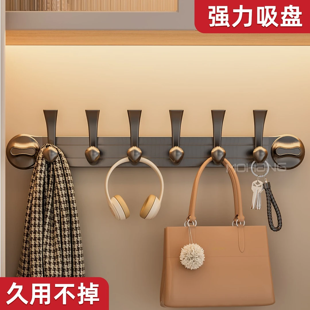 吸盘门后挂钩强力粘胶免打孔强力承重置物架衣服入户门挂衣架