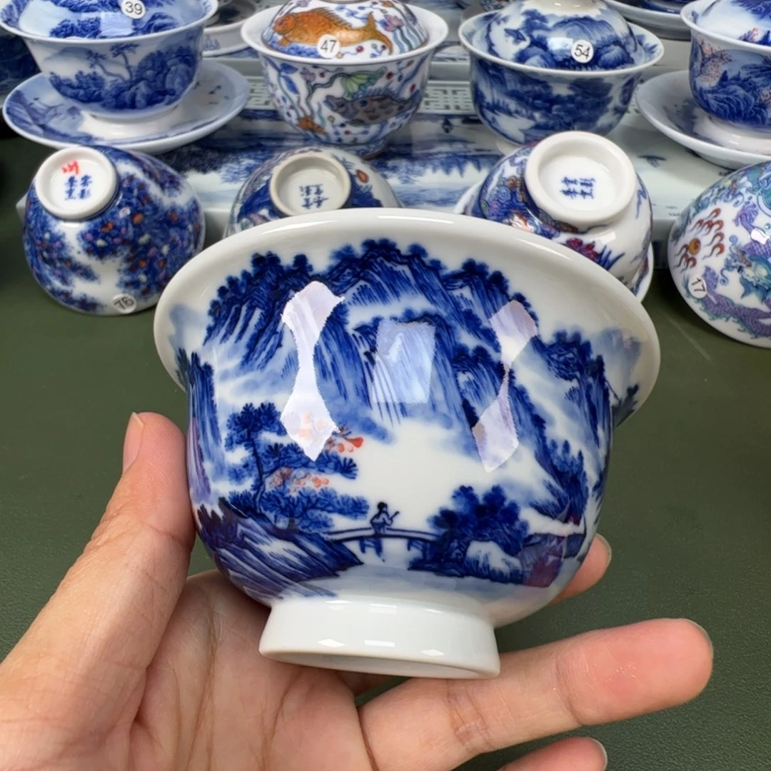 陶瓷景德镇纯手工纯手绘茶具木木35