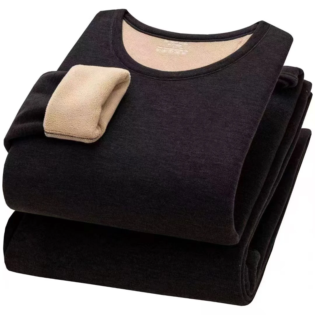 男士双面德绒秋衣秋裤套装