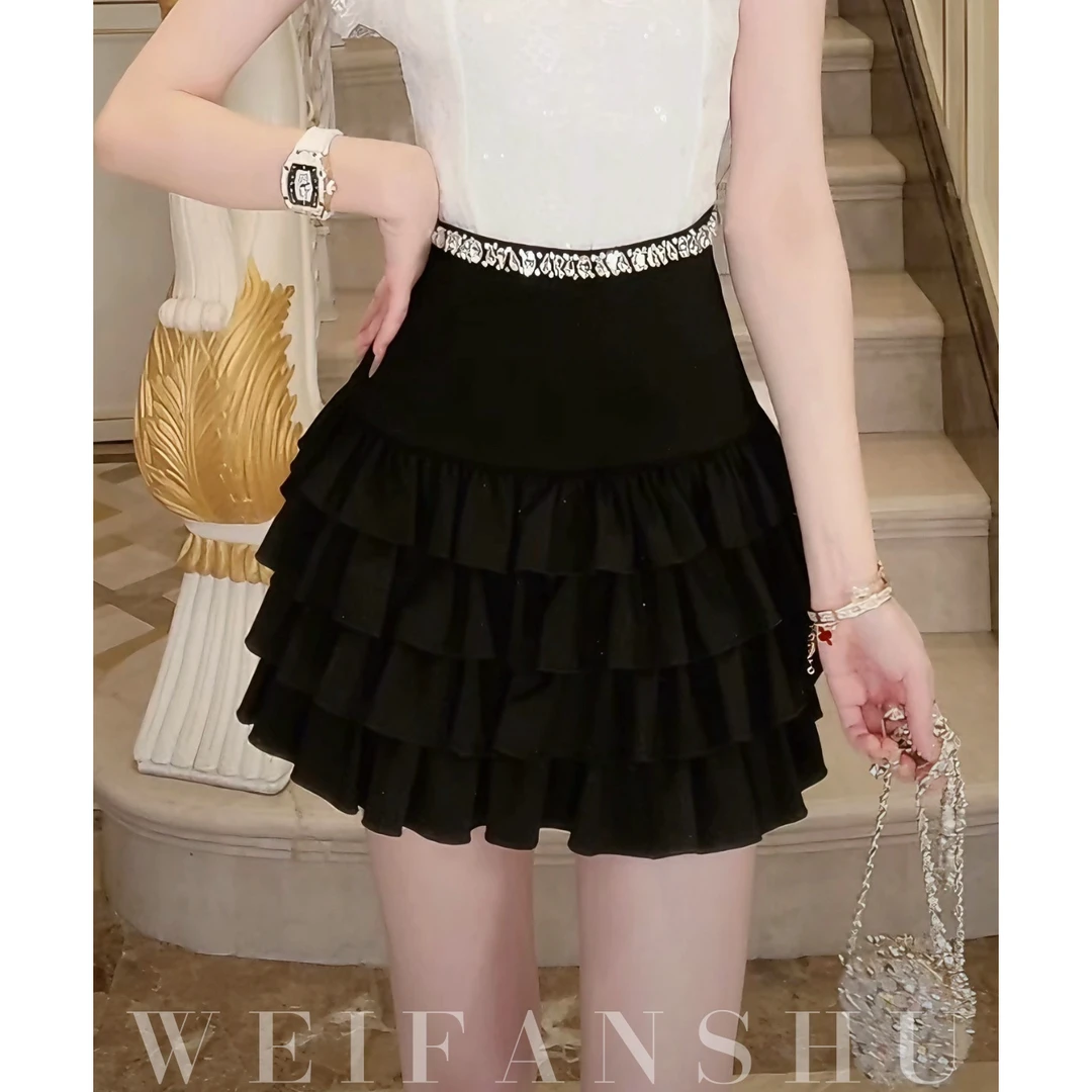 WEIFANSHU/魏凡舒【甜宠千金】春夏新款小个子膏药显瘦百搭蛋糕裙