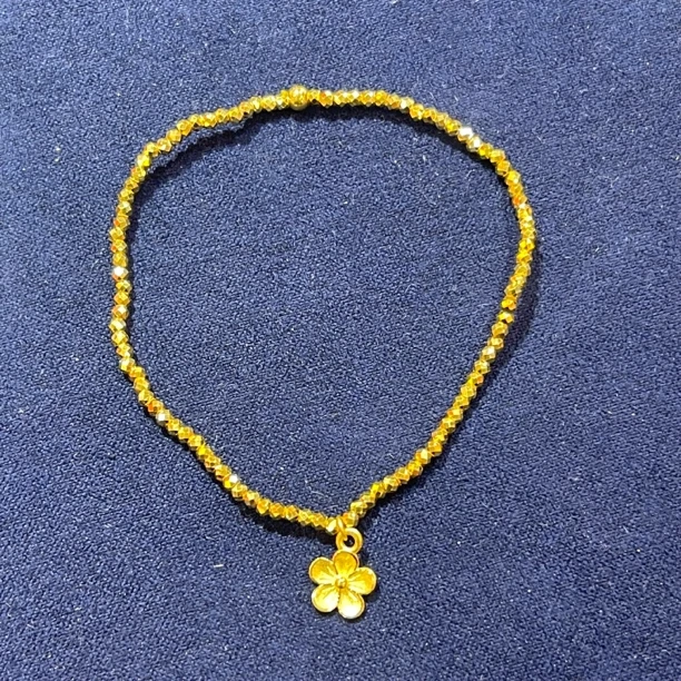 足金手链 足金999蹦迪五瓣花手链 B4