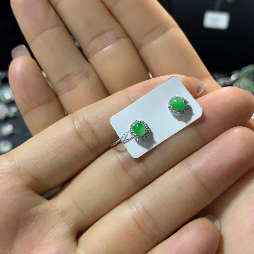 翡翠戒指银S925镶嵌