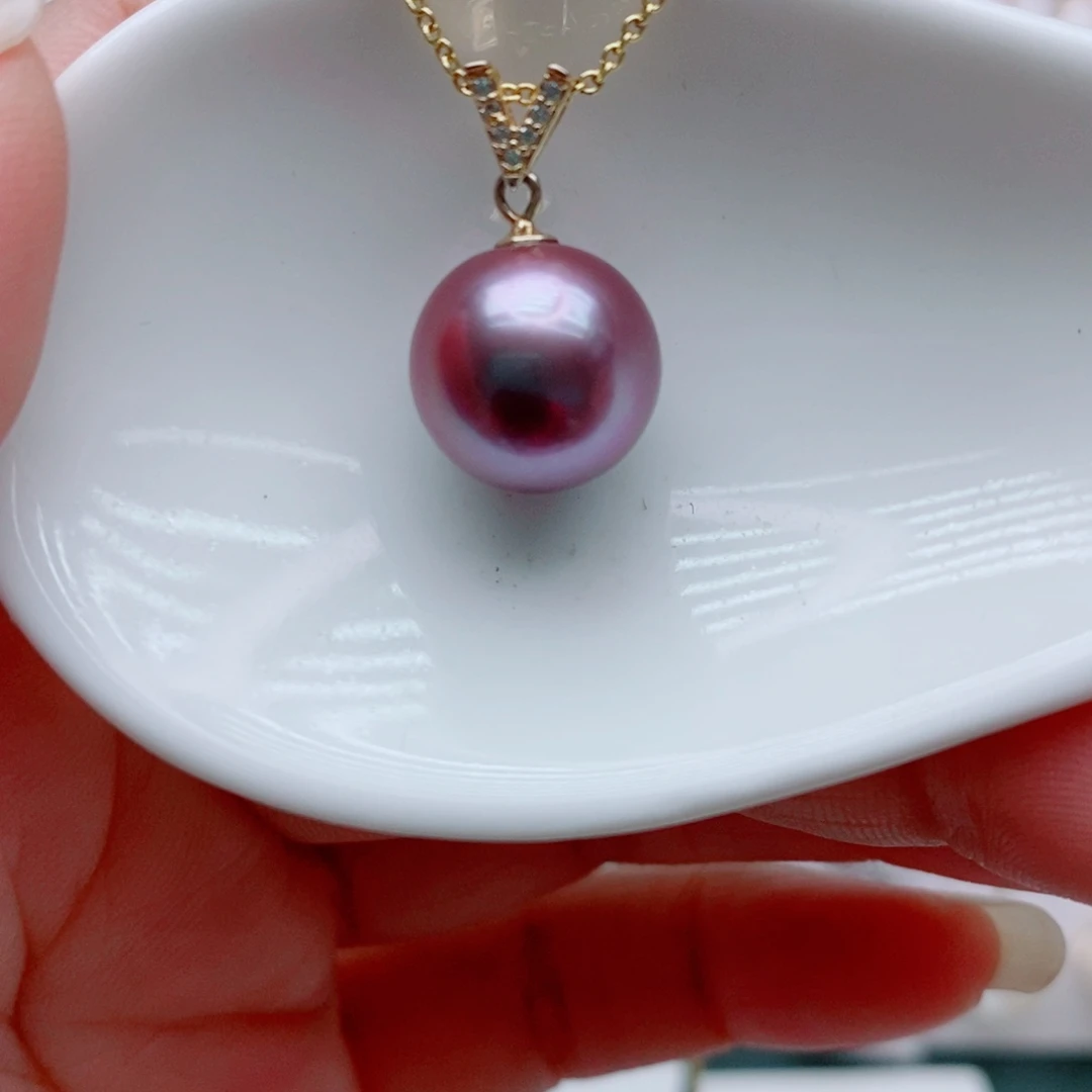 淡水珍珠银S925镶嵌颈饰11.9mm