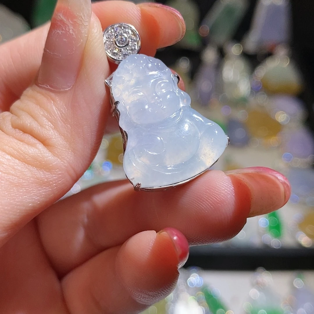 翡翠银S925镶嵌颈饰天然翡翠