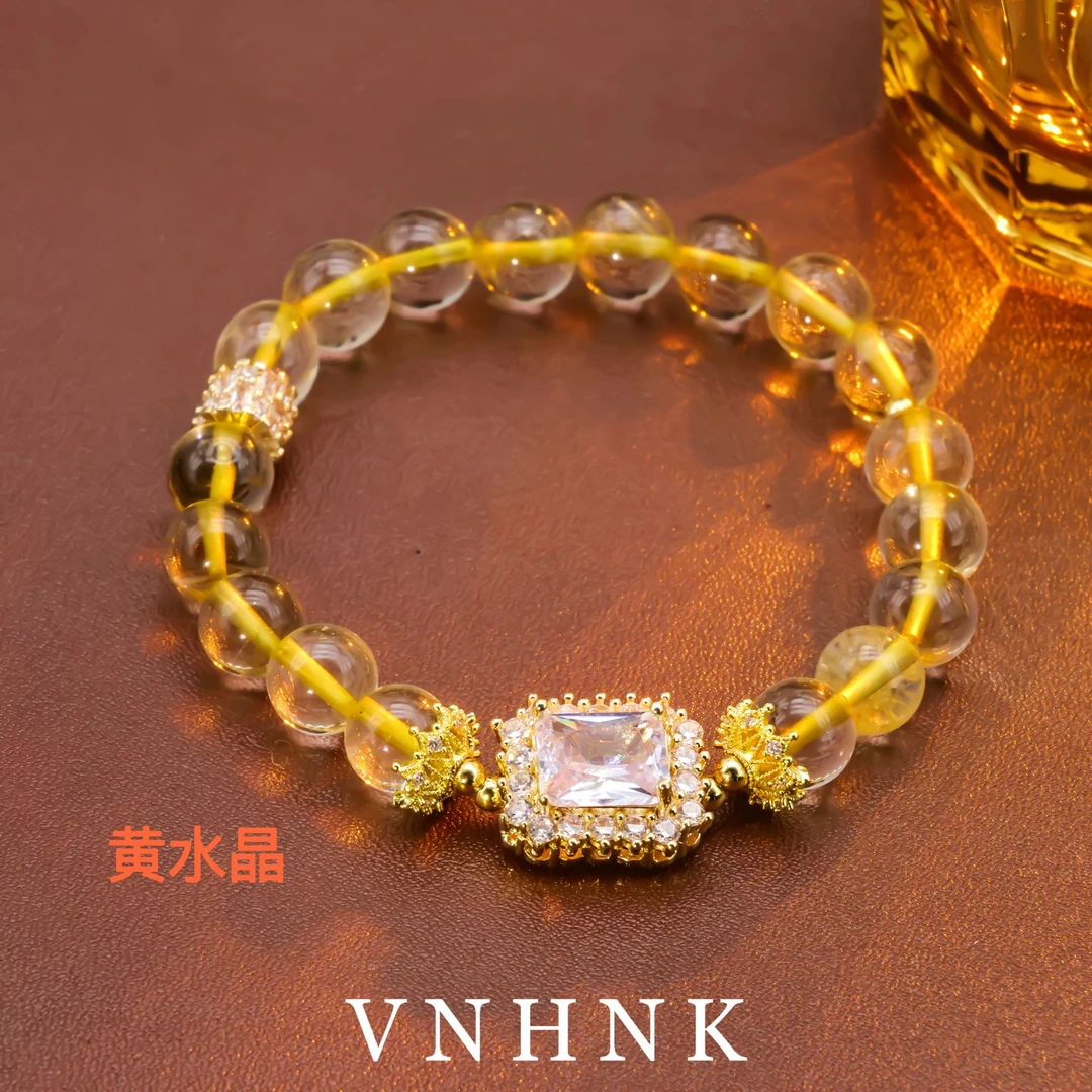 美可儿   N309   黄色(8mm)时尚黄水晶手链