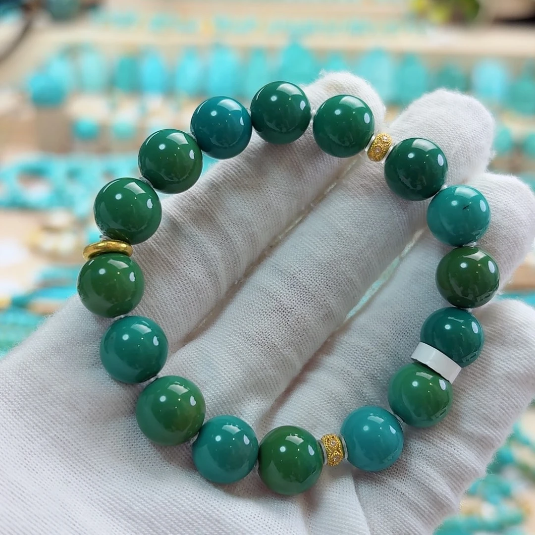 绿松石18K金镶嵌珠宝奇石