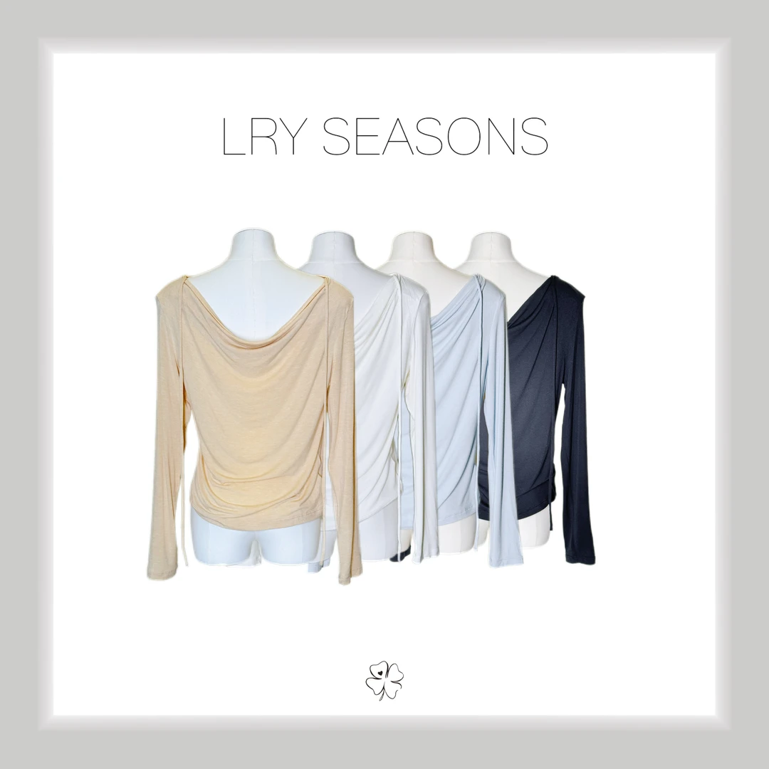 LRY SEASONS |长袖圆领荡领春季女款不规则T恤25088