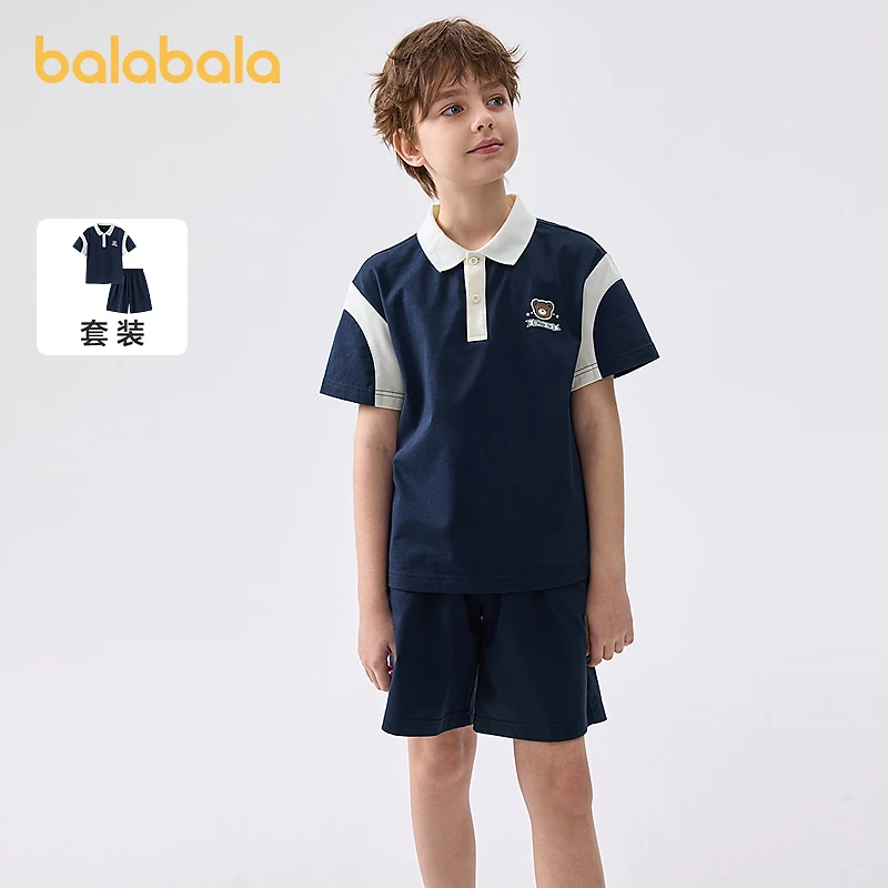 【balaOne】儿童短袖套装25新款童装夏季男童宝宝两件套薄款学院风