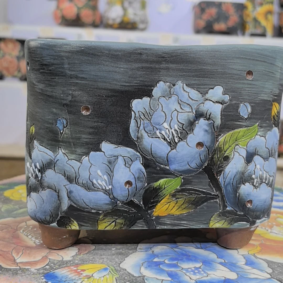 萌***狗花盆红泥景德镇花盆