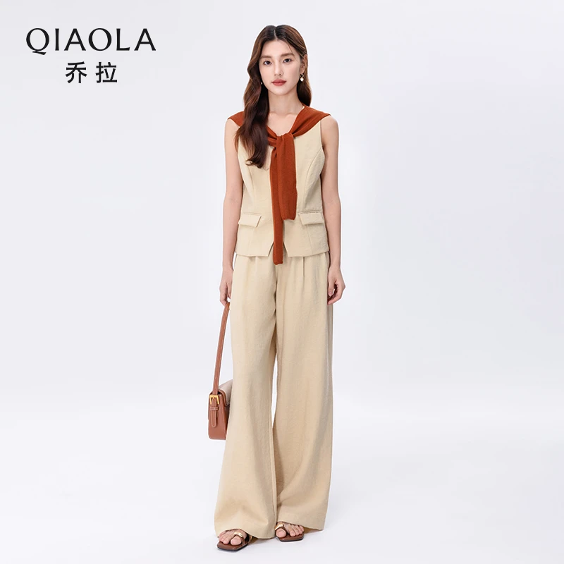 QIAOLA/乔拉【落日倦诗】夏季新款披肩上衣裤子休闲时尚套装预售