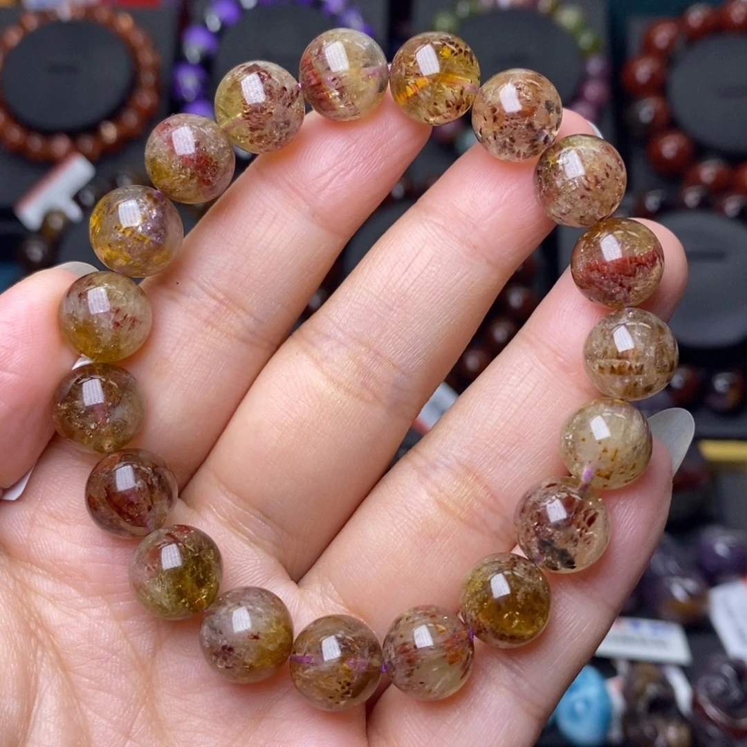 未镶嵌手链水晶老矿黄金极光单圈10mm