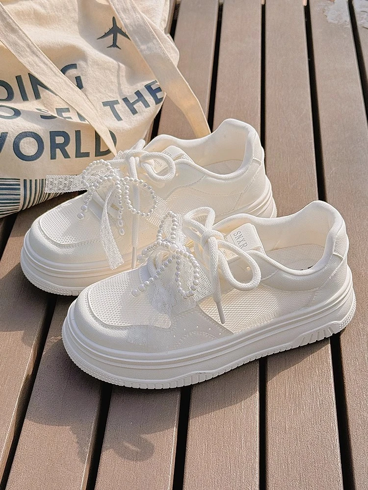 IEF/爱依服软底不累脚小白鞋女2025新款夏季透气网面厚底运动板鞋