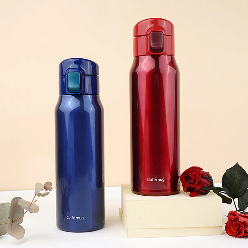 日本Cafemug 不锈钢大容量650ML弹盖长效保温保冷杯