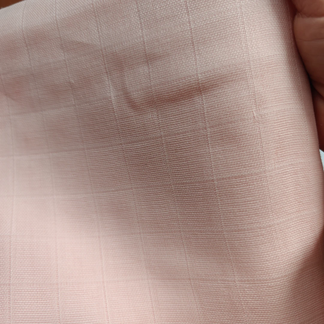 时代花蕾粉双层纱布两米