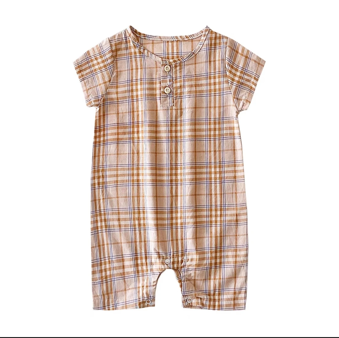 婴幼儿潮流格子短爬