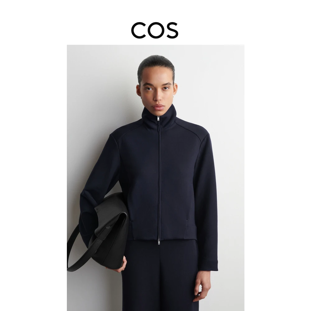 COS女装 标准版型夹克藏青色2025冬季新品1315071001