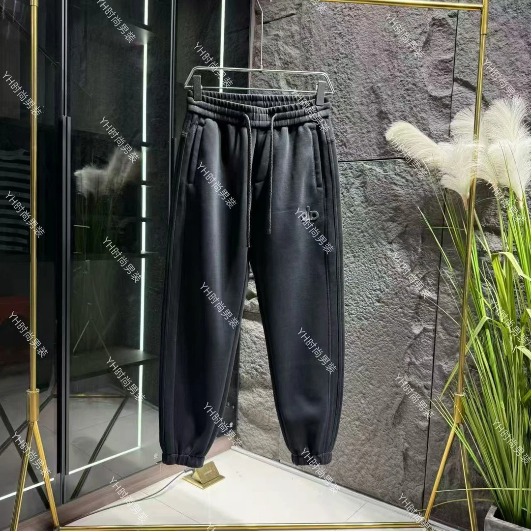 冬季新款时尚潮流复古做旧加厚抽绳字母束脚休闲裤宽松百搭长裤