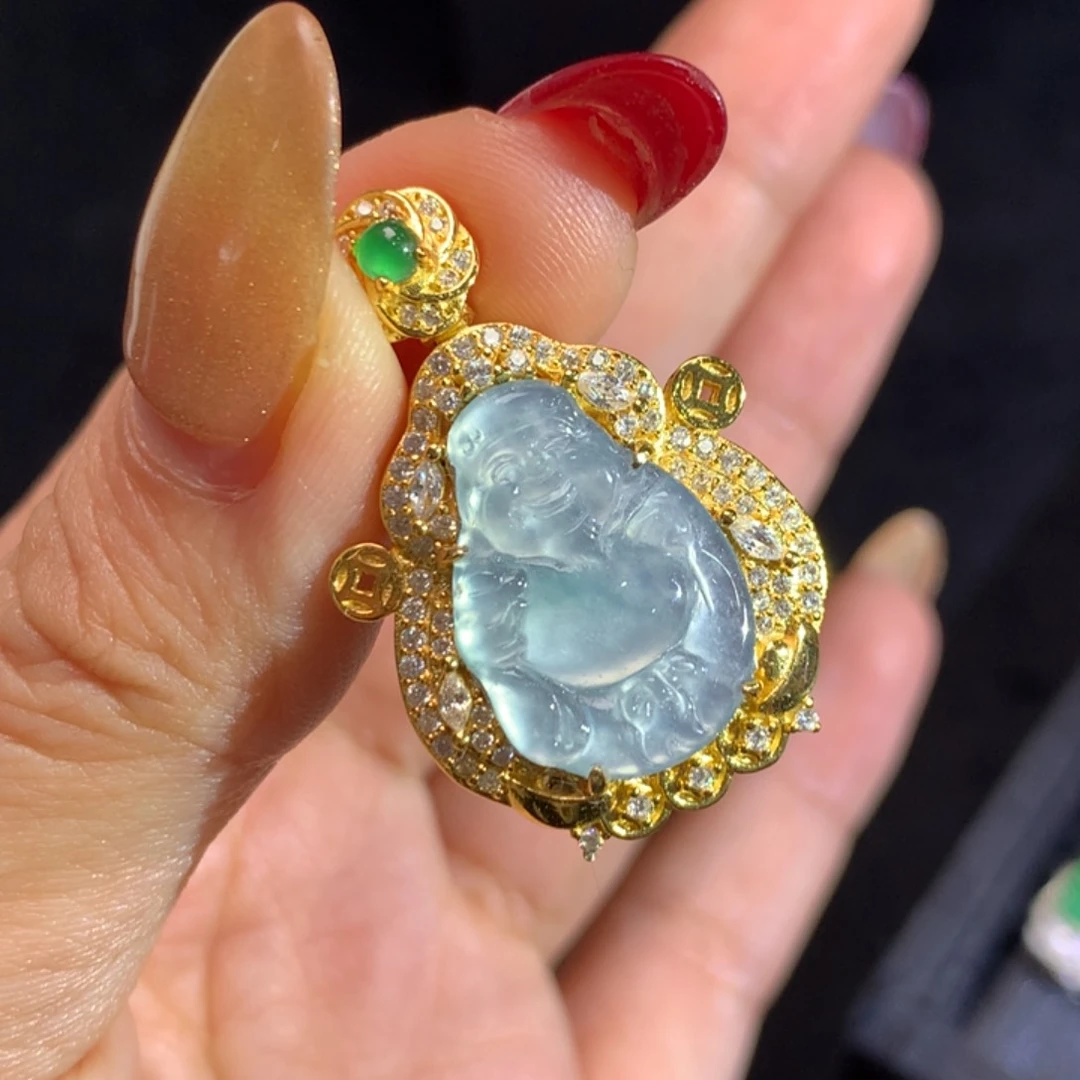 翡翠挂件未镶嵌财神