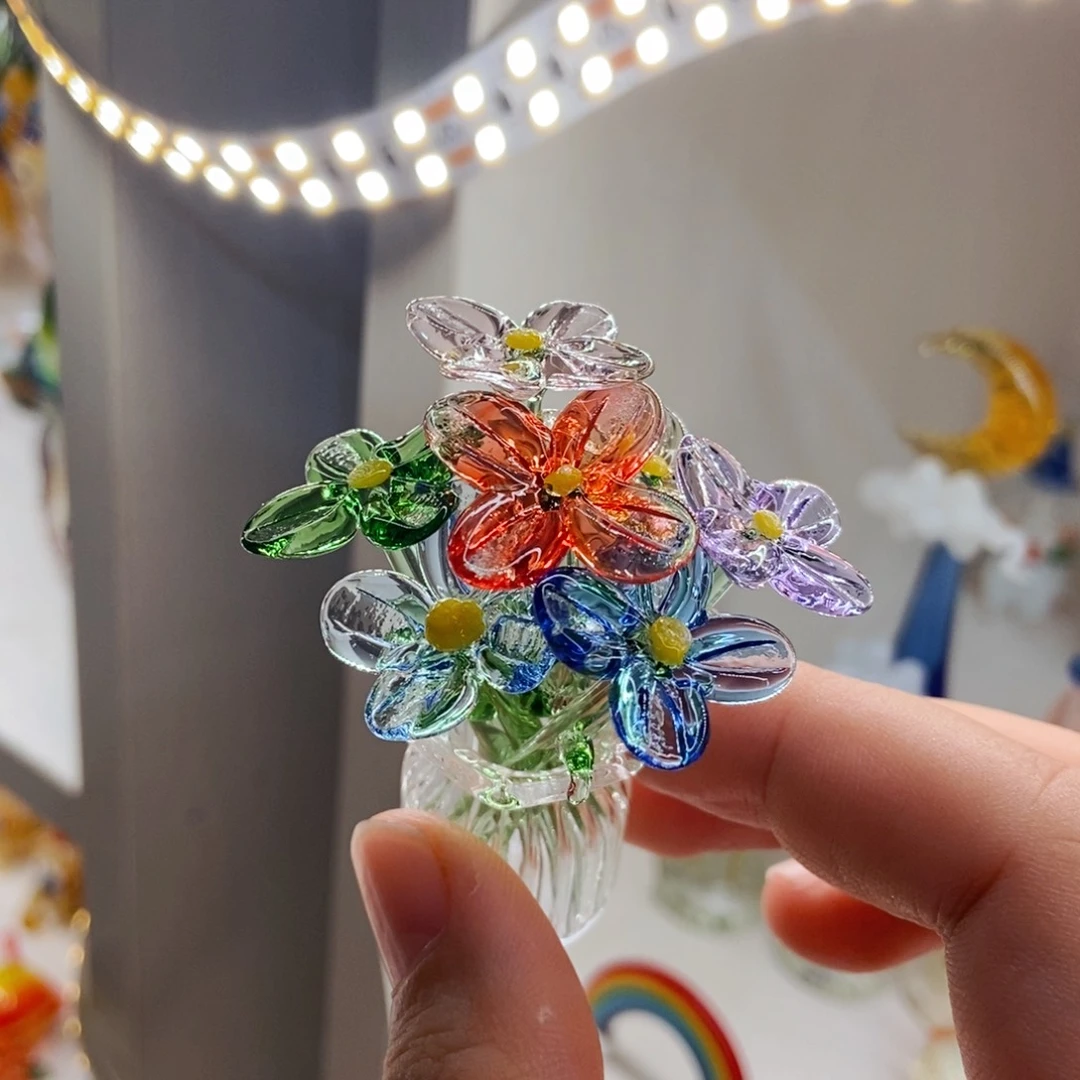 手工艺品琉璃七色花