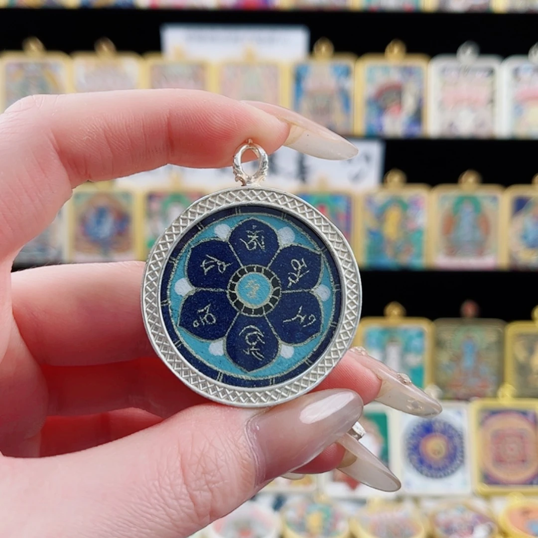 吊坠摩利支天心咒 纯手绘唐卡