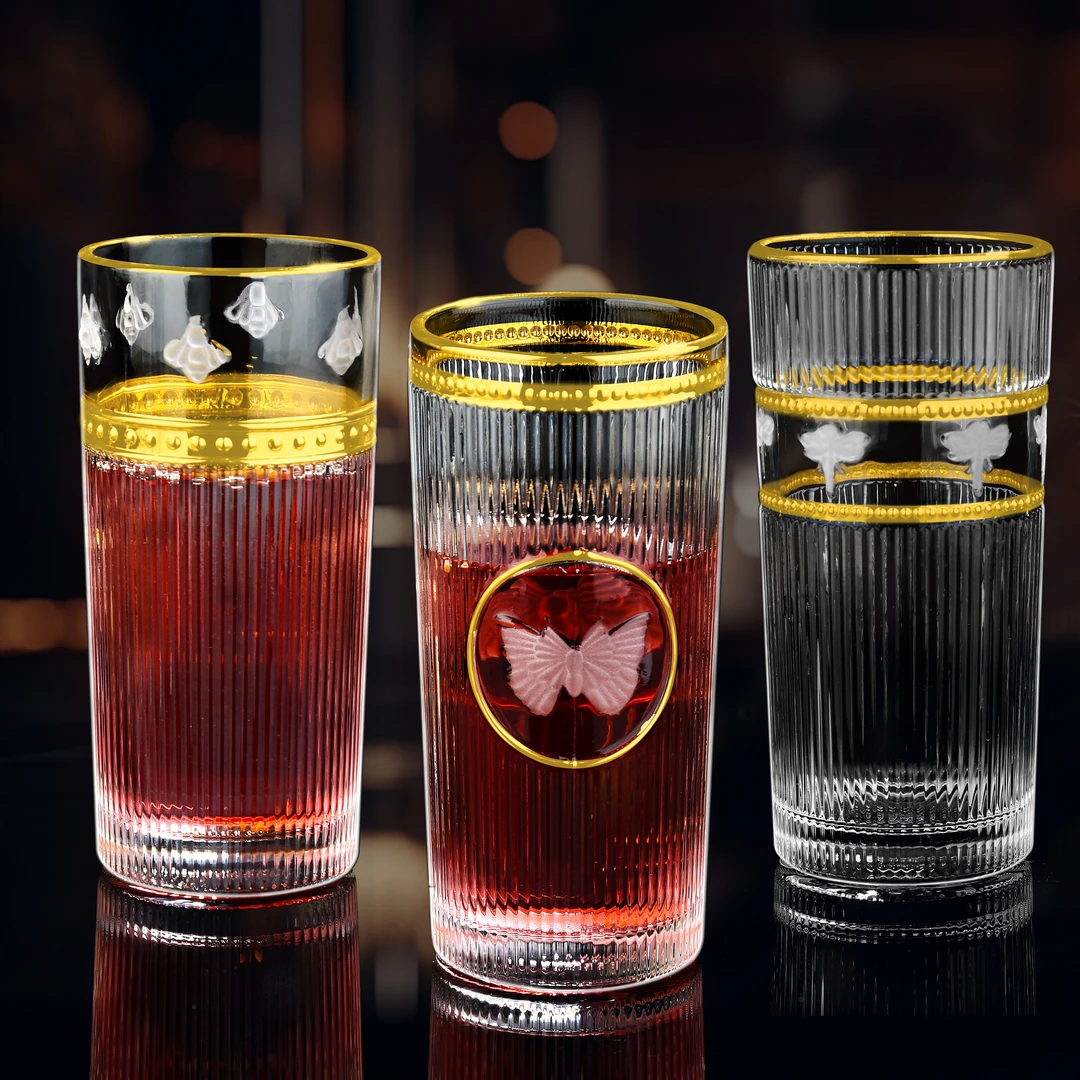 【金像】浮雕昆虫系列水杯 灵动自然水晶水具水杯轻奢高档茶杯